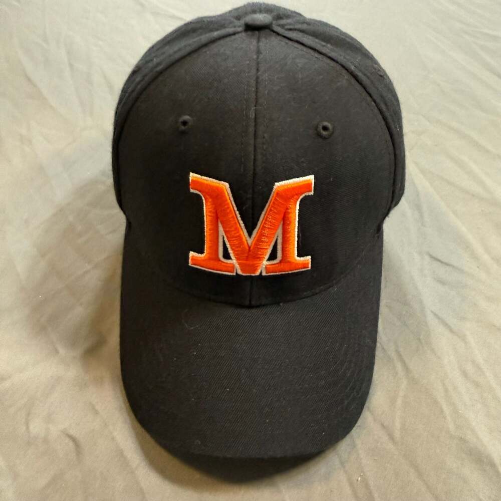 Richardson Pro Model 514 Black Orange M Fitted Baseball Hat Cap Med/Lg